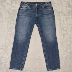 Silver Jeans 36 (38) Boyfriend Medium Wash Denim Jeans Women's Mid Relaxed Plus